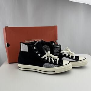Converse Chuck 70 Hi Black Mouse Suede Patchwork 166855C Size 11